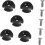 10pcs Black Kayak Elastic Rope Pulling Buckle Screws, Plastic Kayaking Deck Ring Replacement Parts 8