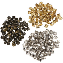 300pcs Four-jaw Square Rivets Square Nailheads Punk Spikes for DIY Craft Suitable