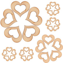 100 piezas de recortes de madera sin acabado con forma de corazón, de doble cara, con diseño de grafiti, fáciles de pintar, decoraciones de madera.