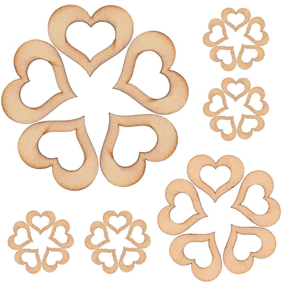 100 Pcs Heart Shaped Unfinished Wood Cutouts Double-Sided Graffiti Easy to Paint Wooden Decorations-image-OPC-PWM8KN6-NEW