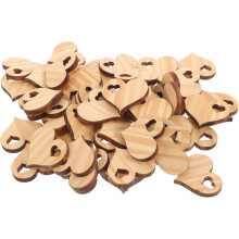 50 stuks onbewerkte houten hartschijven van 3,9 cm, rustiek houtknutselmateriaal