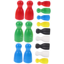24-teiliges Schachfiguren-Set aus Holz, mehrfarbiges Schachset-Zubehör aus Holz für Brettspielspieler