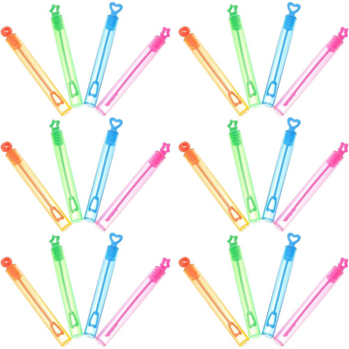 24pcs Mini Bubble Wands for Empty Refillable Bubble Wand Assorted Colors Summer Outdoor Party