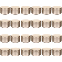 Tarros de lata redondos de 50 ml color oro mate para velas, paquete de 24 unidades, recipientes para velas aromáticas sólidas, ideales para viajes.