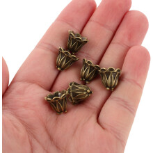 50pcs Vintage Flower Alloy Spacer Beads Flower Bead Caps for DIY Bracelet Jewelry Making Metal Tassel End Caps Covers Spacers