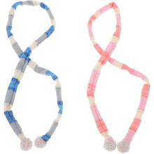 2Pcs Mini Knitted Doll Scarves 10Cm Striped Winter Scarves for Dolls and Snowman Accessories