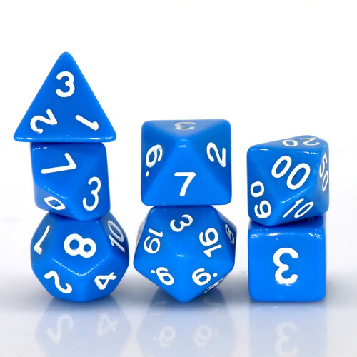 RPG terninger blå sæt med 7 terninger