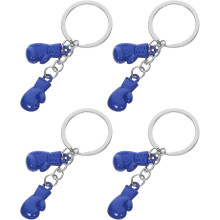 4er-Pack Mini-Boxhandschuhe-Schlüsselanhänger aus Zinklegierung, blau, Sport-Schlüsselanhänger