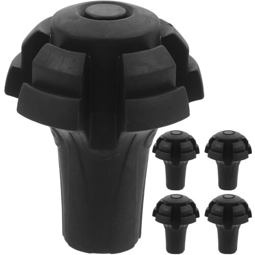 5Pcs Trekking Pole Tip Protectors Replacement Set Non-Slip PVC Crutch Tips
