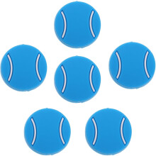 Lot de 6 amortisseurs de chocs en silicone pour raquettes de tennis, motif balle plate, accessoires de contrôle des vibrations.