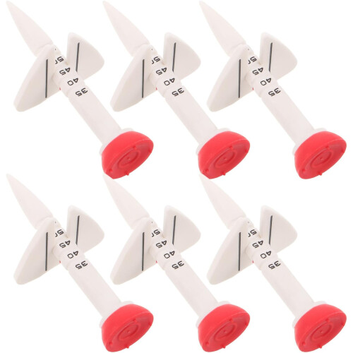 Adjustable Golf Tee Height Setter 6Pcs Red Plastic Golf Accessories for Beginners Pros Driving Range Use