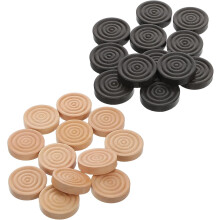 24-teiliges Set aus runden, gewindeten Schachfiguren aus Holz (2,5 cm) für Dame- und Backgammon-Brettspiele