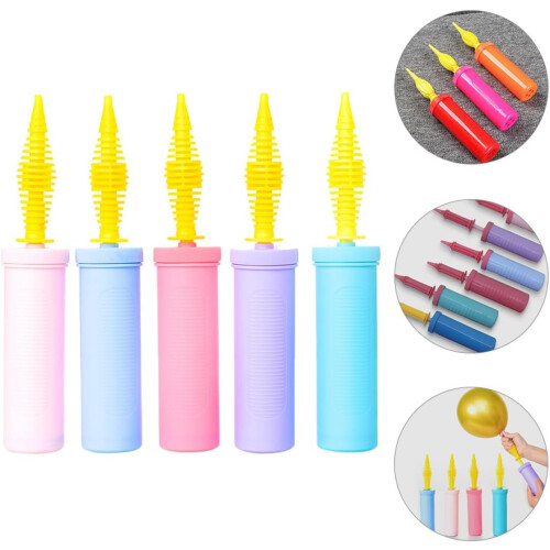 5 pompe manuali in plastica per gonfiare palloncini e accessori per feste 1