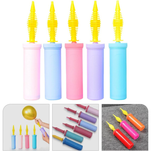 5 pompe manuali in plastica per gonfiare palloncini e accessori per feste 2