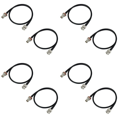 Wireless Microphone Antenna Extension Cable 2ft with BNC Connector, 8-Pack for Rack Mount Systems