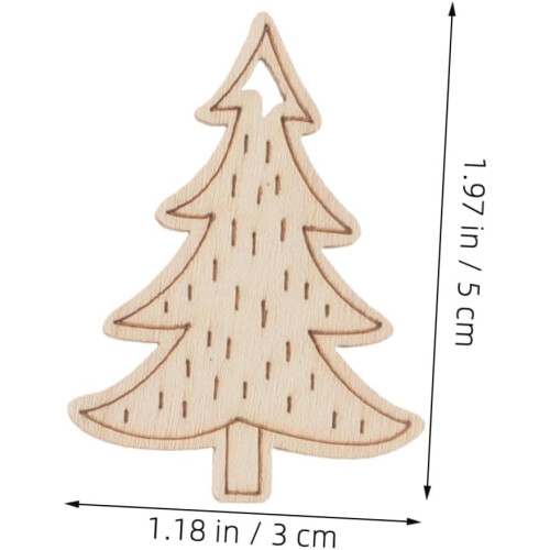 50 pièces de copeaux de bois bruts pour décorations d'arbre 1