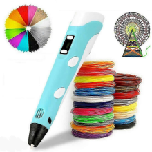 Penna per stampa 3D con schermo LCD + filamento PLA ABS da 1,75 mm e 36 m, 12 colori, per bambini e adulti