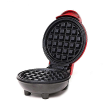 Mini piastra per waffle portatile, ferro da stiro elettrico antiaderente rotondo, adatto per la colazione, design compatto e