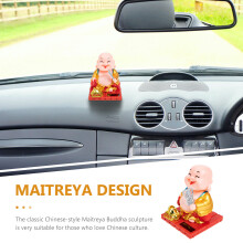 1Gouden Maitreya Buddha Solar Auto En Bureau Ornament