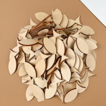 50 découpes de poissons en bois brut, 40 x 19 mm, en tilleul massif naturel.