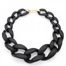 (black)Vintage Resin Lackingone Acrylic Collar Chunky Choker Statement Bib Chain Necklace Pendants