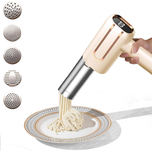 Handheld Electric Noodle Maker 5-in-1 Wireless Noodle Maker with Battery Level Display Automatic Noo