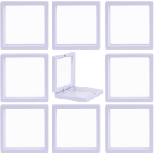 9Pcs Floating Thin Film Display Box, ABS Frame Display Case Holder 9cm x 9cm x 2cm