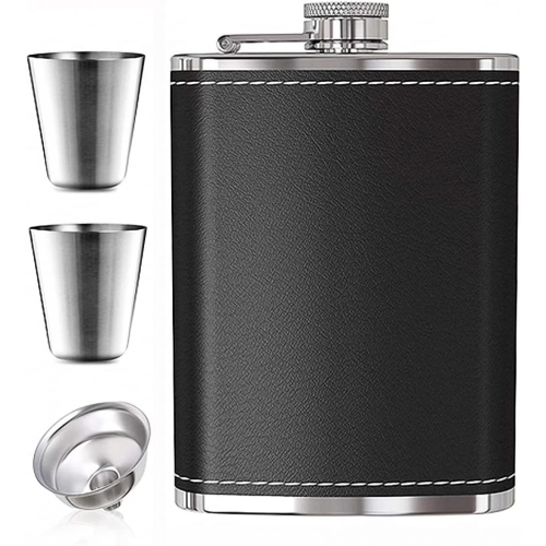 Stainless Steel Hip Flask, Leak-proof Hidden Flask with Cigarette Case