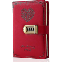 Journal intime à cadenas pour filles - Carnet en cuir avec fermeture à code, mignon et secret, avec cadenas à combinaison pour fem