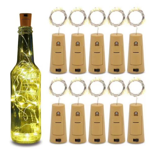 10 Packs Including Battery Led Wine Stopper Copper Wire Light String 2M 20LED Atmosphere Decorative