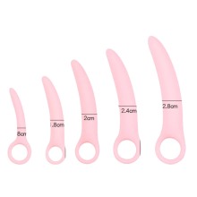 5-pak silikone bækkenbundsdilatatorsæt til kvinder, muskeltræner og massager til bækkenbundssundhed, komfortabelt og holdbart desi