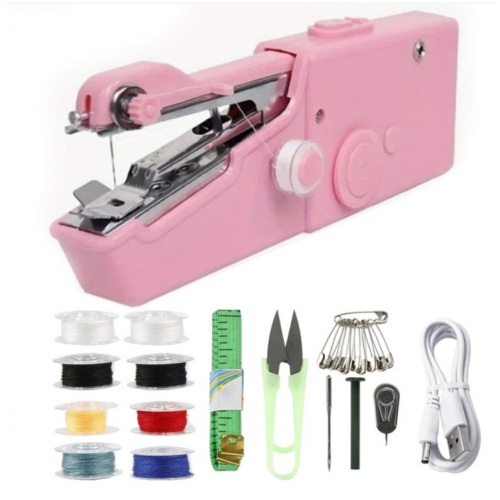 Portable Electric Sewing Machine, Suitable for Beginners and DIY Pink