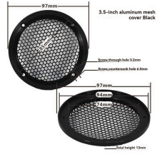 2X Aluminum Car Tweeter Speaker Grill Cover, 3.5 Inch, Full Metal Mesh Grille for Audio Enhancement Black