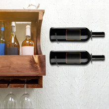 6 botelleros metálicos para vino, ideales para la organización del hogar. Estante de pared para botellas de vino. Construcción metálica.