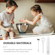 1Set Draagbare Elektrische Handmixer Met Rvs Kloppers Wit