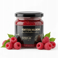 Hindbærmarmelade uden sukker af hindbær 190 g naturlig intens premium