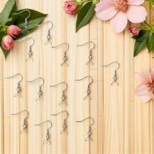50Pcs Stainless Steel Earring Hooks Jewelry Findings Hypoallergenic Ear Wires Connectors