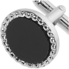 stuks zwarte ronde acryl manchetknopen voor heren, geschikt voor smokingoverhemden en klassieke formele pakaccessoires.
