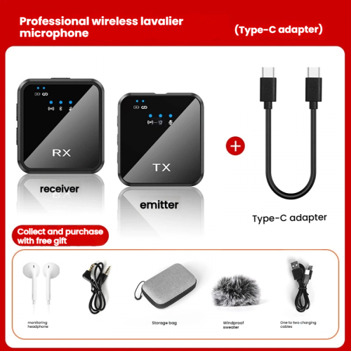 Microfon Lavalier Wireless - Microfon cu Anulare a Zgomotului. Elemente Esențiale pentru Crearea de Conținut, Compatibil cu iPhone, And 1