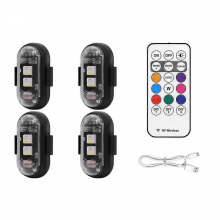 Lot de 4 feux stroboscopiques LED sans fil avec télécommande, 8 couleurs, rechargeables par USB, étanches, pour les situations d'u