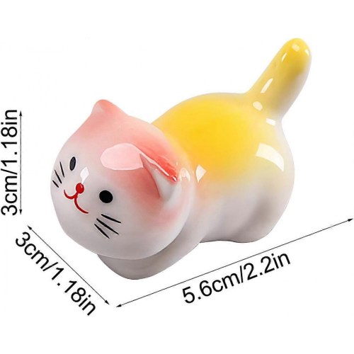 Niedliche Katzen-Essstäbchenablage, Essstäbchenhalter aus Keramik 1