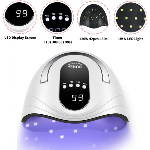 Sun S9 120w Λάμπα νυχιών LED UV Light Pro Dryer Gel Curing Machine Art Timer 2