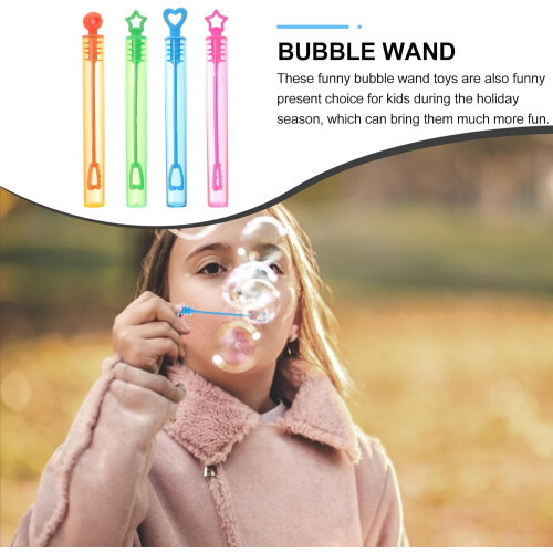 24pcs Mini Bubble Wands for Empty Refillable Bubble Wand Assorted Colors Summer Outdoor Party 2