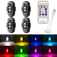 Lot de 4 feux stroboscopiques LED sans fil avec télécommande, 8 couleurs, rechargeables par USB, étanches, pour les situations d'u