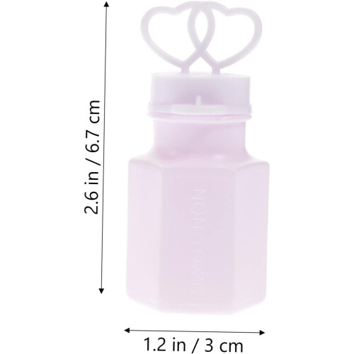 24pcs Double Heart Shape Bubble Bottles Wedding Party Decor White Bubble Wands 1