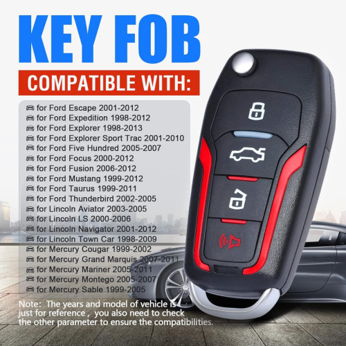 Télécommande de remplacement sans clé pour voiture 4D63 compatible avec Ford, Lincoln, 2