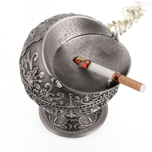 Retro Creativity Ashtray+lid For Ette Metal,portable 2