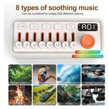 Machine à bruit blanc pour dormir avec 8 haut-parleurs Bluetooth portables et 12 veilleuses de couleurs différentes.