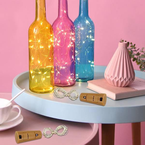10 Packs Including Battery Led Wine Stopper Copper Wire Light String 2M 20LED Atmosphere Decorative 2