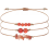 2Pcs Set Natural Healing Stone Crystal Bead Strand Adjustable Bracelet with 5